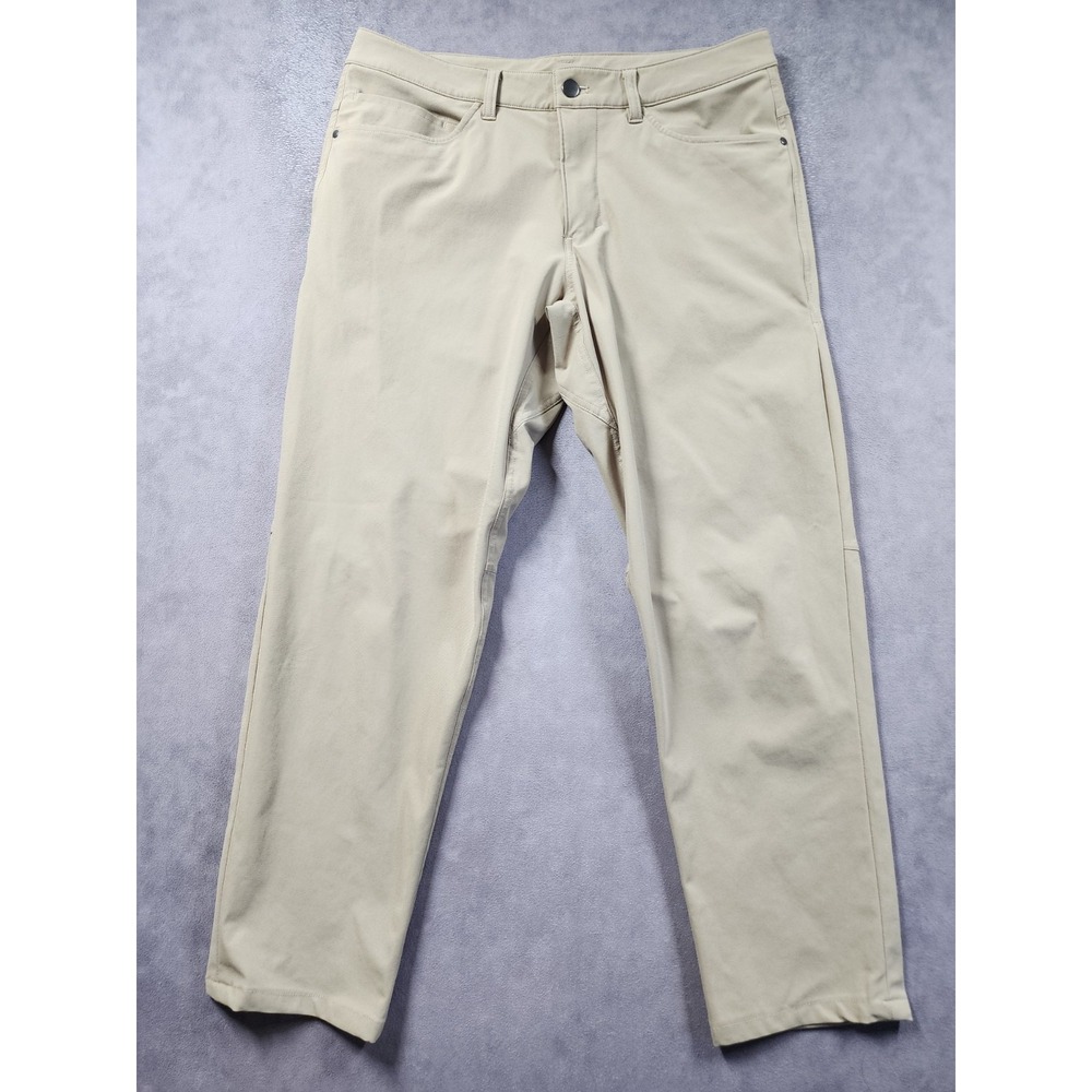 Lululemon Warpstreme Pants Men's 31 Beige Straight Leg Slim Fit Chino Classic
